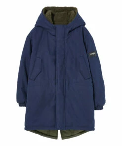 Outlet ⌛ Law Reversible Parka Navy blue Finger in the nose Fashion Teen, Children ⌛