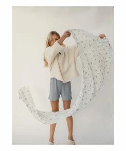 Best Pirce ✔️ Leman Organic Cotton Scarf White Yoli & Otis Fashion Children ✔️ -Outlet Kids' Fashion Store leman organic cotton scarf white yoli otis fashion children 2