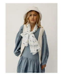 Best Pirce ✔️ Leman Organic Cotton Scarf White Yoli & Otis Fashion Children ✔️ -Outlet Kids' Fashion Store leman organic cotton scarf white yoli otis fashion children 3