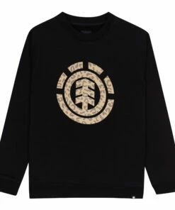 Cheapest 🎁 Leopard Print Logo Sweatshirt Black Element Fashion Teen, Children 🎉