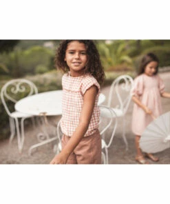 Best Sale 🤩 Lila Cotton Muslin Blouse Pink Marlot Paris Fashion Baby, Children 🔥