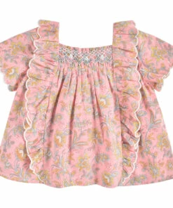 Outlet 💯 Lilou Organic Cotton Blouse Pink Louise Misha Fashion Children 🎁