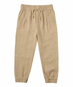Discount 💯 Linen Joggers Brown Rylee + Cru Fashion Children ❤️