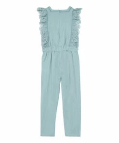 Flash Sale ⌛ Linen Jumpsuit Verdigris Tartine et Chocolat Fashion Children 🔔 -Outlet Kids' Fashion Store linen jumpsuit verdigris tartine et chocolat fashion children 2