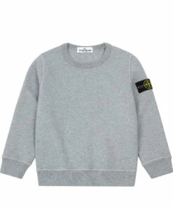 New 🛒 Logo Sweatshirt Grey Stone Island Fashion Teen, Children ✔️