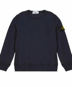 Best Sale ⭐ Logo Sweatshirt Navy blue Stone Island Fashion Teen, Children 😍