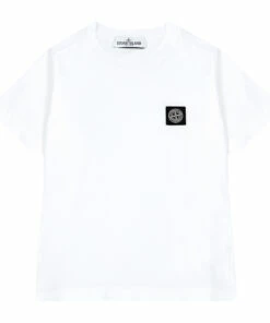 Discount 😀 Logo T-shirt White Stone Island Fashion Teen, Children 🤩