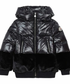 Outlet 🔔 Logodac Down Jacket Black Moncler Fashion Teen, Children 🌟