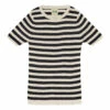 Wholesale ✨ Long Organic Cotton Striped T-shirt Navy blue FUB Fashion Children 😍