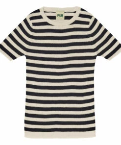 Wholesale ✨ Long Organic Cotton Striped T-shirt Navy blue FUB Fashion Children 😍