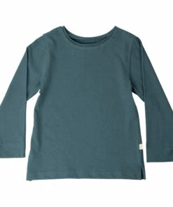 Coupon 🤩 Long Organic Cotton T-shirt Peacock blue Minimalisma Fashion Children ❤️