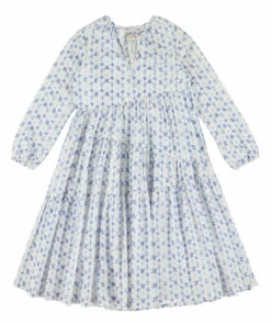 Coupon ⌛ Long Sleeve 👗 Dress Blue Simple Kids Fashion Teen, Children ⭐