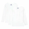 Discount 🛒 Long Sleeve Organic Cotton T-shirts - Set of 2 White Petit Bateau Fashion Children ⭐
