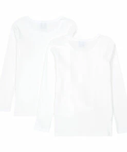 Discount 🛒 Long Sleeve Organic Cotton T-shirts - Set of 2 White Petit Bateau Fashion Children ⭐ -Outlet Kids' Fashion Store long sleeve organic cotton t shirts set of 2 white petit bateau fashion children 2