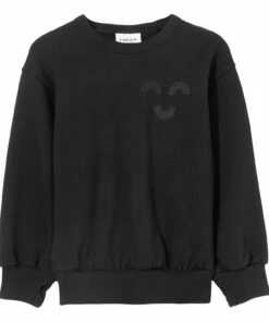 Buy 🌟 Loose Macaroni Wind Sweatshirt Black Finger in the nose Fashion Teen, Children 💯