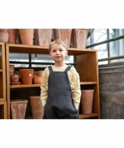 Outlet 👍 Lou Linen Overalls Charcoal grey Matona Fashion Baby, Children 🔥 -Outlet Kids' Fashion Store lou linen overalls charcoal grey matona fashion baby children 6