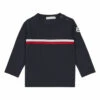 Discount 🔥 Maglia Long Sleeved T-Shirt Navy blue Moncler Fashion Baby, Children 😀