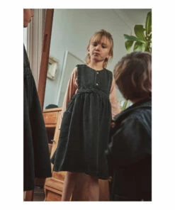 Cheap 🛒 Mango 👗 Dress Denim black Poudre Organic Fashion Children 😀 -Outlet Kids' Fashion Store mango dress denim black poudre organic fashion children 4