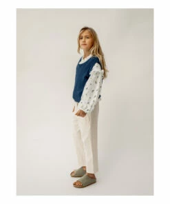Best deal ❤️ Mara Cotton and Cashmere Vest Petrol blue Yoli & Otis Fashion Children 👏 -Outlet Kids' Fashion Store mara cotton and cashmere vest petrol blue yoli otis fashion children 2