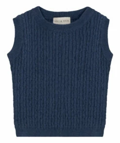 Best deal ❤️ Mara Cotton and Cashmere Vest Petrol blue Yoli & Otis Fashion Children 👏