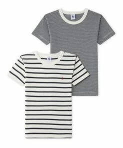 Top 10 🎉 Marinière T-Shirts - Set of 2 Navy blue Petit Bateau Fashion Children 👏