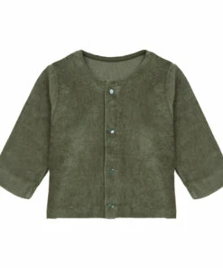 Hot Sale 🔥 Melisse Organic Cotton Terry Cloth Cardigan Dark green Poudre Organic Fashion Baby, Children ✨