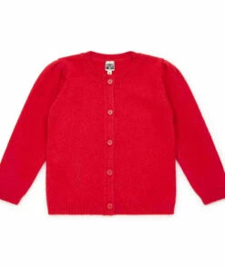Hot Sale 🔥 Merino and Alpaca Cardigan Red Bonton Fashion Children 😀
