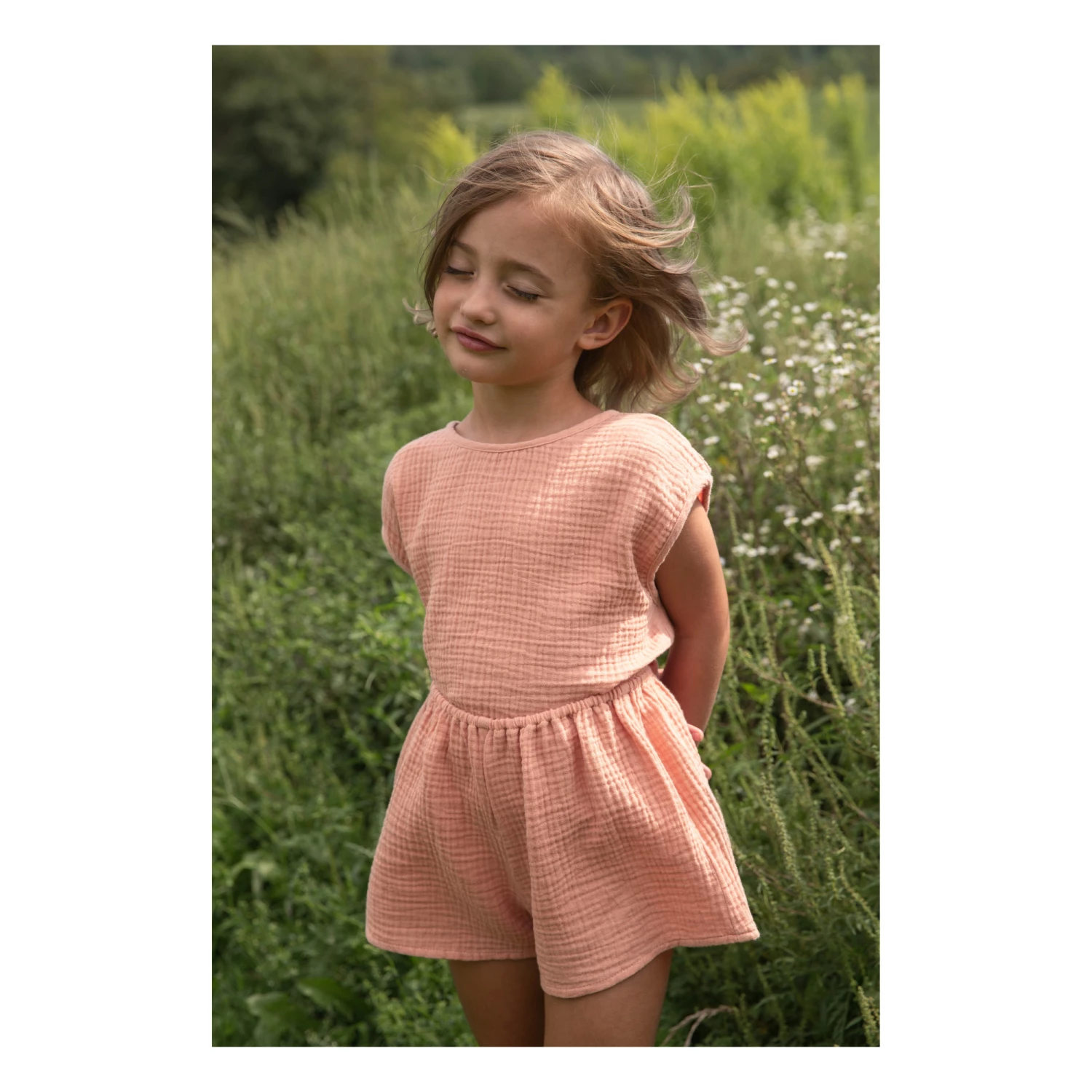 Promo ๐ Mi Casa Double Cotton Muslin Shorts Peach Soor Ploom Fashion Children ๐ 3 Promo ๐ Mi Casa Double Cotton Muslin Shorts Peach Soor Ploom Fashion Children ๐ - Image 3