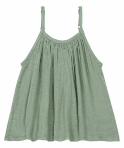 Wholesale ✨ Mia Organic Cotton Top with Suspenders Green clay Numero 74 Fashion Children ✔️