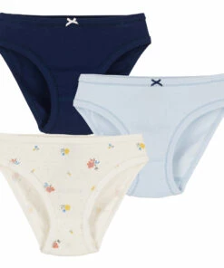 Discount 🛒 Mini Jolie Organic Cotton Briefs - Set of 3 White Petit Bateau Fashion Children 👏