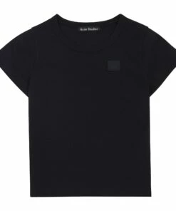 Best Pirce ⭐ Mini Nash face T-shirt Black Acne Studios Fashion Children ❤️
