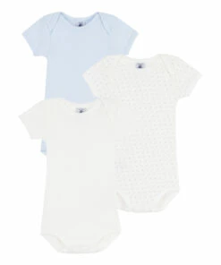 Budget โญ Ministar Organic Cotton Baby Bodysuits - Set of 3 White Petit Bateau Fashion Baby, Children โ๏ธ