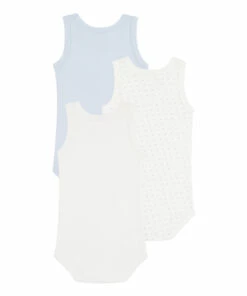Buy ⭐ Ministar Organic Cotton Sleeveless Baby Bodysuits - Set of 3 White Petit Bateau Fashion Baby, Children 😀 -Outlet Kids' Fashion Store ministar organic cotton sleeveless baby bodysuits set of 3 white petit bateau fashion baby children 2