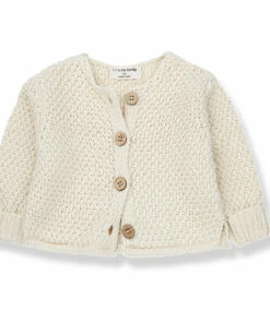 Deals 💯 Minna Organic Cotton Knitted Cardigan Ecru 1+ in the family Fashion Children 🔥