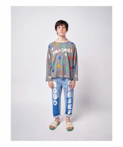 Outlet ⭐ ML Organic Cotton T-shirt Grey Bobo Choses Fashion Children ✔️ -Outlet Kids' Fashion Store ml organic cotton t shirt grey bobo choses fashion children 1