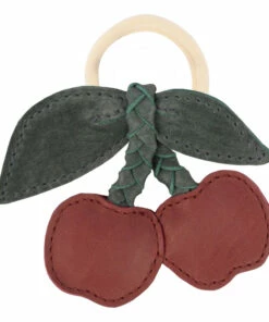 Best Sale 🎉 Nanoe Leather Cherry Hair Tie Cherry red Donsje Fashion Children ⭐