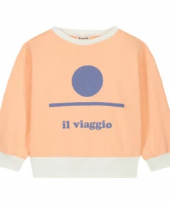 Discount ✔️ Nat “Il Viaggia” Organic Cotton Terry Cloth Sweatshirt Peach We Are Kids Fashion Children ✨