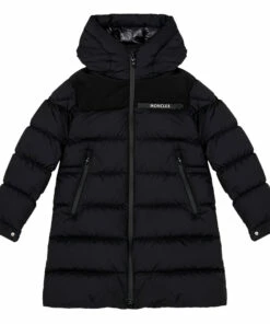 Outlet 😍 Nuray Long Down Jacket Black Moncler Fashion Teen, Children 🛒