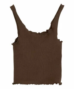 New 👏 Nurdan Organic Cotton Ribbed Tank Top Chocolate Yoli & Otis Fashion Children 👍