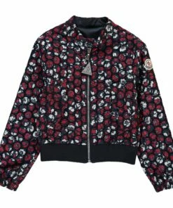 Coupon 💯 Nylon Floral Jacket Navy blue Moncler Fashion Teen, Children 🔔