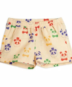 Cheap 🧨 Organic Cotton and Linen Panda Shorts Beige Mini Rodini Fashion Baby, Children 👍
