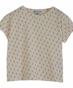 Budget 🧨 Organic Cotton Apple T-shirt Ecru Emile et Ida Fashion Children 🧨