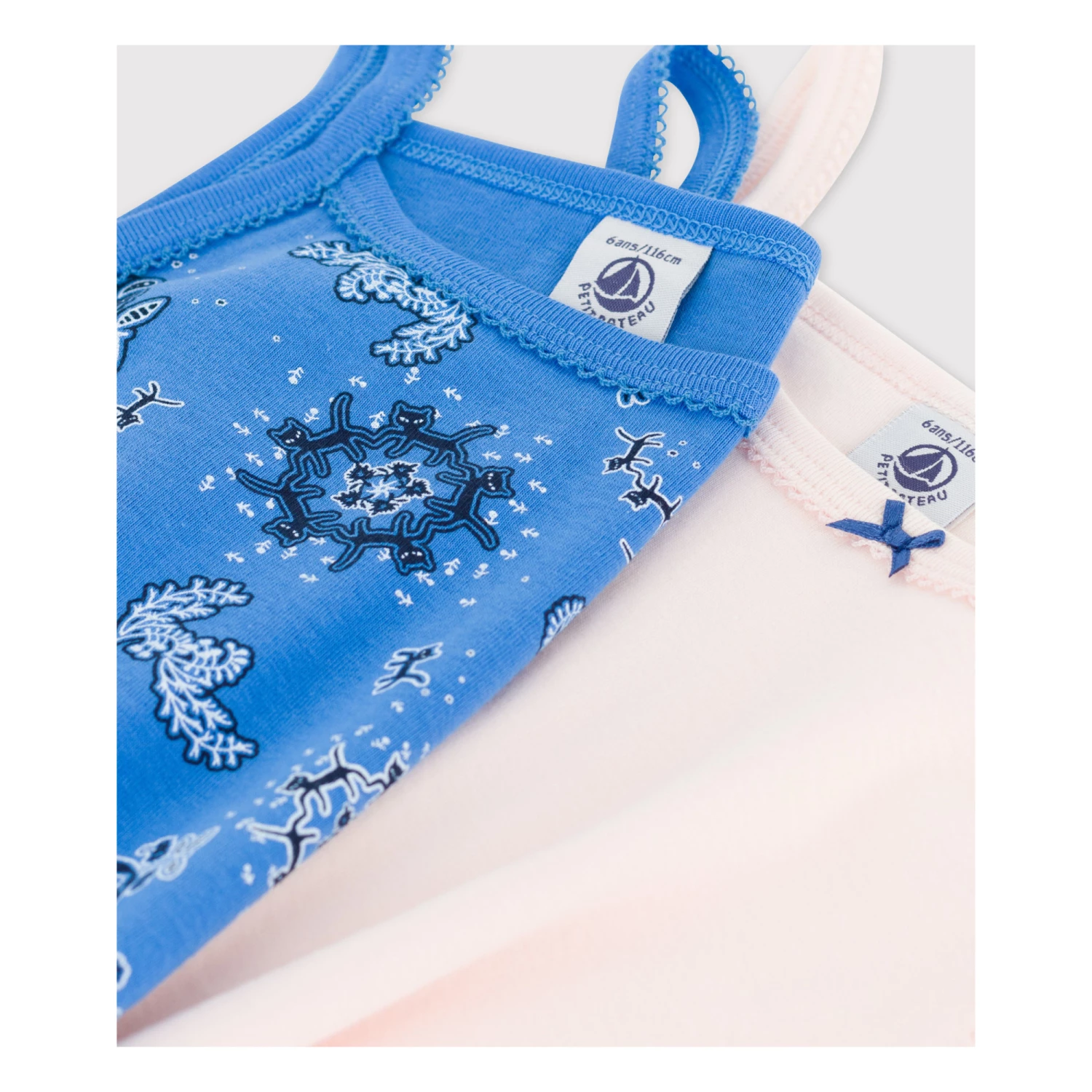 Cheapest ๐ Organic Cotton Bandana Tank Tops - Set of 2 Blue Petit Bateau Fashion Children โจ 2 Cheapest ๐ Organic Cotton Bandana Tank Tops - Set of 2 Blue Petit Bateau Fashion Children โจ - Image 2