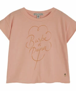 Brand new 👍 Organic Cotton Barba à Papa T-shirt Peach Emile et Ida Fashion Children ✔️
