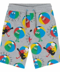 Deals 😀 Organic Cotton Beach Ball Shorts Grey Stella McCartney Kids Fashion Children 👏