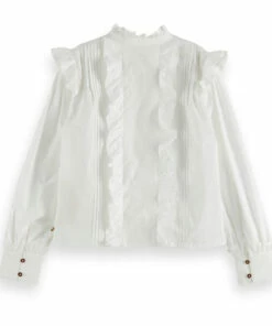 Outlet 🛒 Organic Cotton Blouse White Scotch & Soda Fashion Teen, Children ✔️ -Outlet Kids' Fashion Store organic cotton blouseorganic cotton blouse white scotch soda fashion teen children 2