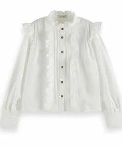 Outlet ๐ Organic Cotton Blouse White Scotch & Soda Fashion Teen, Children โ๏ธ