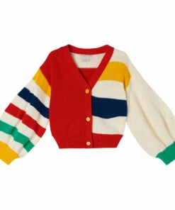 Hot Sale 💯 Organic Cotton Cardigan Red Stella McCartney Kids Fashion Teen, Children 👍