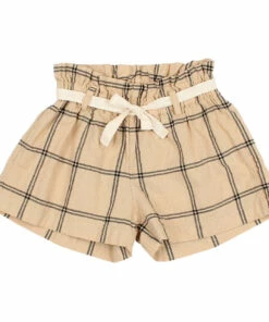 Coupon 🔔 Organic Cotton Checked Shorts Ochre Búho Fashion Children 🔔
