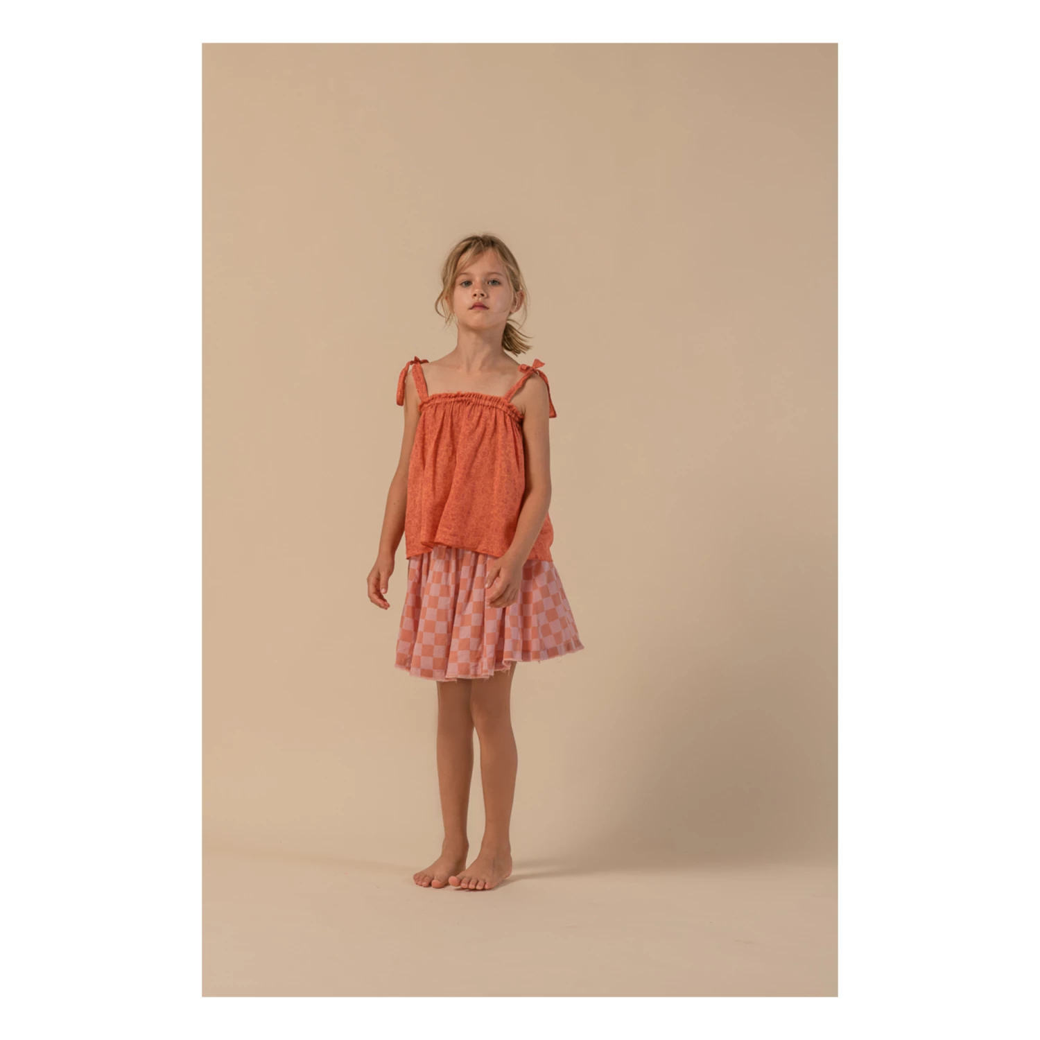 Best Sale 👏 Organic Cotton Checked Skirt Pink Longlivethequeen Fashion Teen, Children 🎉 2 Best Sale 👏 Organic Cotton Checked Skirt Pink Longlivethequeen Fashion Teen, Children 🎉 - Image 2